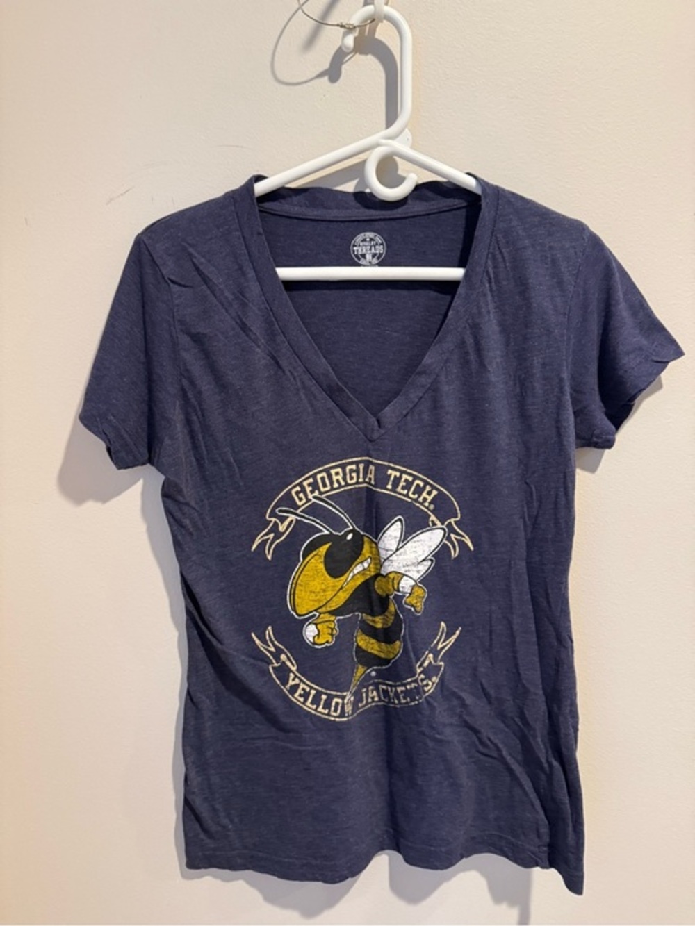 Rivalry Threads Navy and Gold Georgia Tech Yellow Jackets V-Neck Tee